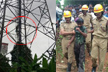 Man climbs mobile tower and tries to commit suicide in Kundapur.